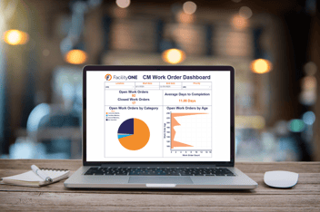 Facility manager analyzing digital dashboard