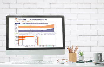Facility manager reviewing KPI dashboard for operational performance