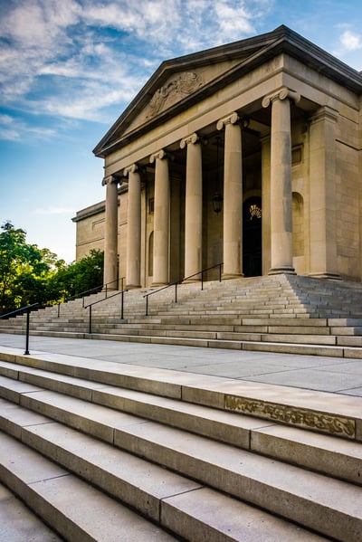 Safety in the arts- Steps to the Museum of Art in Baltimore, Maryland.