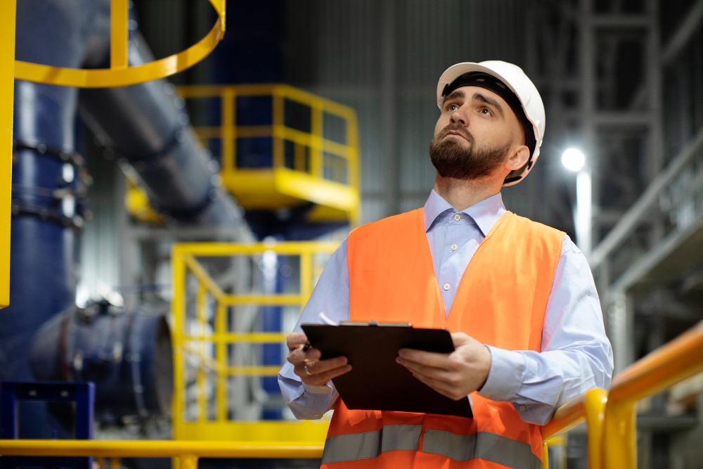 Facility manager reviewing onboarding checklist for CMMS software